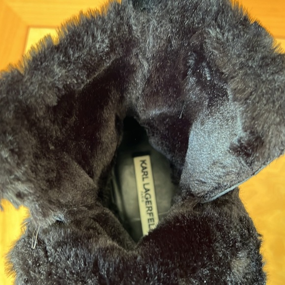 Karl Lagerfeld black faux-lined boots size 8.5 - Picture 8 of 10